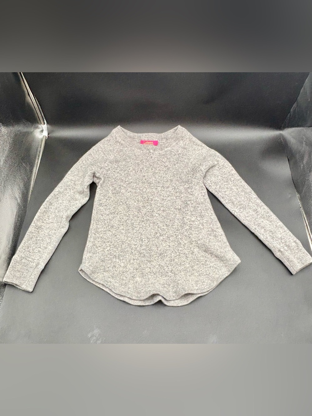 Catherine Malandrino 100% Cashmere Gray Pullover Sweater Size PL